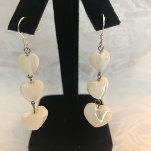 Mother-of-pearl Heart Dangle Earrings
